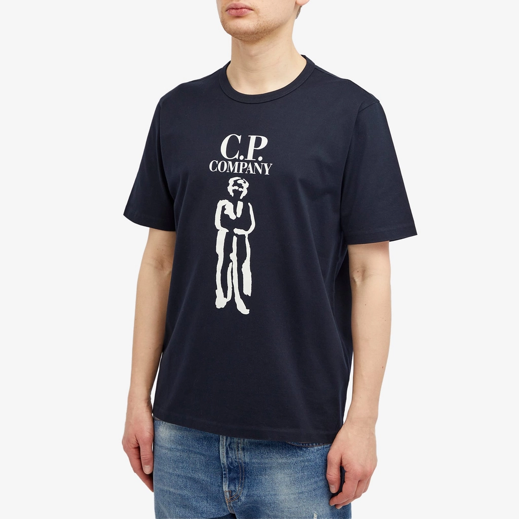 CP Company Men's 30/2 Mercerized Jersey Twisted British Sailor T Total Eclipse